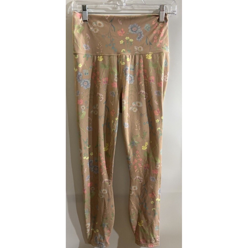 Pureluxe by Fabletics Women's Leggings Size L Brown Floral High Waisted